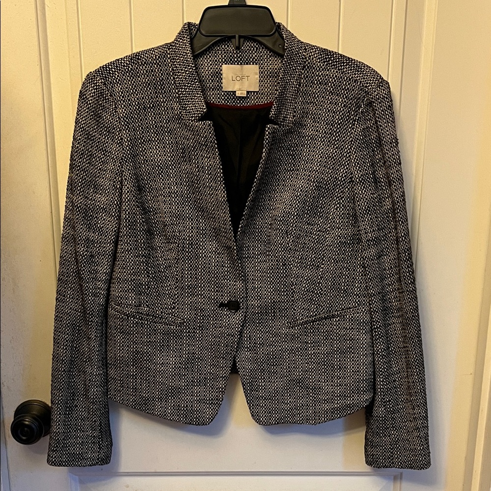 LOFT Women's Black and Gray Blazer